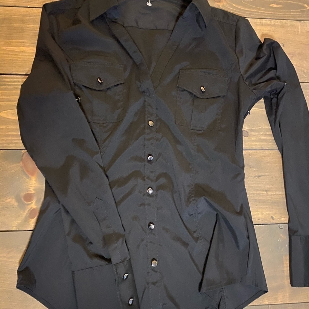 Express v-neck button down